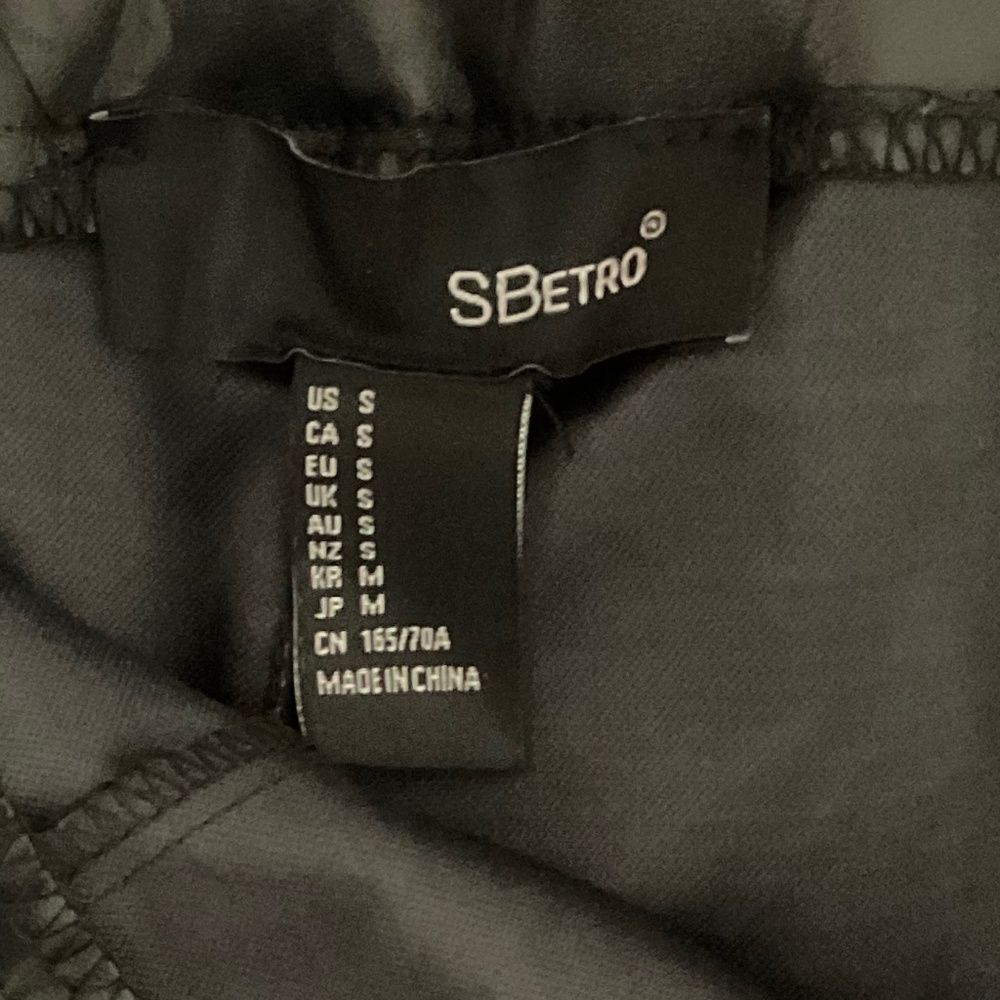 SBetro Black faux leather pants size S, slim fit, high waist stretchy - Picture 2 of 6
